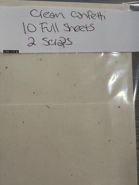 Stampin' Up! Vintage Cream Confetti Cardstock Paper 10 Sheets+ 8.5x11